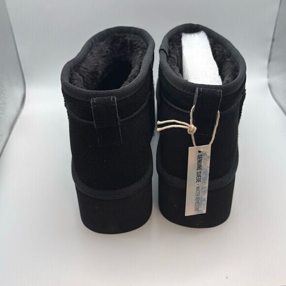 CUSHIONAIRE Cozy Womenβs Platform Ankle Boots SIZEβ9.5 BLACK - Picture 4 of 7